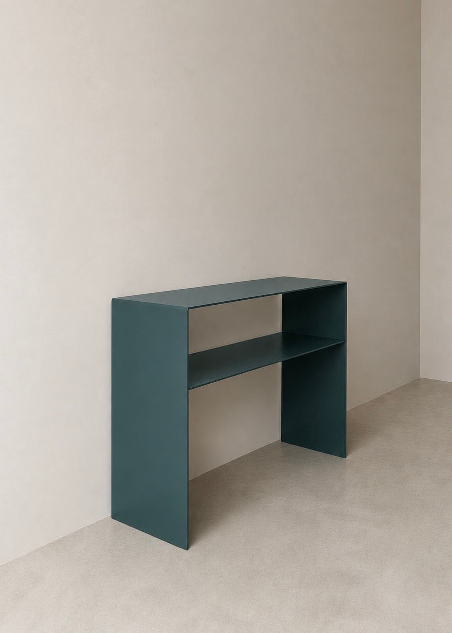 Console en fer avec étagère
