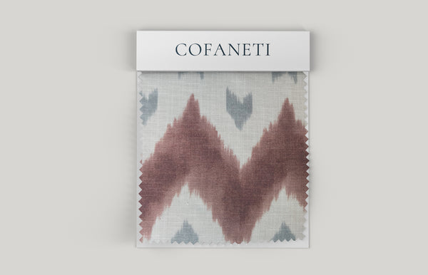 Burgundy zig-zag fabric