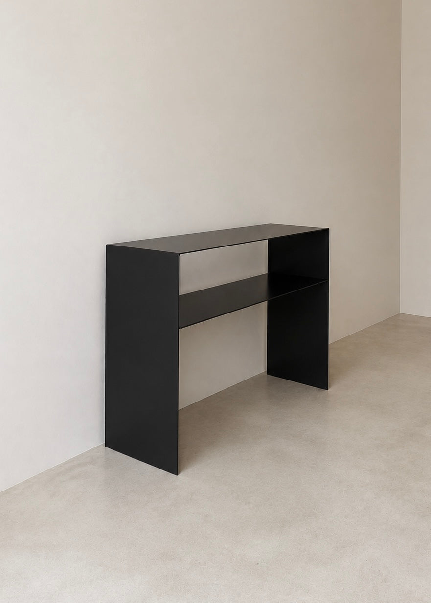 Console en fer avec étagère